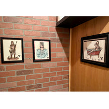 Load image into Gallery viewer, American traditional tattoo flash ink and watercolor pinup painting commissions.