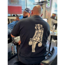Load image into Gallery viewer, American traditional tattoo flash Moonshiner pinup tee.