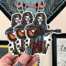 Load image into Gallery viewer, American traditional tattoo flash Dolly Parton Pinup watercolor sticker.