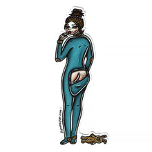 Load image into Gallery viewer, American traditional tattoo flash Drop Seat Pajamas Pinup watercolor sticker.