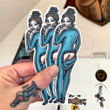 Load image into Gallery viewer, American traditional tattoo flash Drop Seat Pajamas Pinup watercolor sticker.