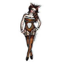 Load image into Gallery viewer, American traditional tattoo flash Fawn Deer Pinup watercolor sticker.