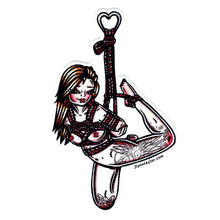 Load image into Gallery viewer, American traditional tattoo Heart Rope Shiabri Bondage Pinup watercolor Sticker.