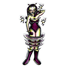 Load image into Gallery viewer, American traditional tattoo Martian Pinup watercolor Sticker.