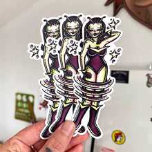 Load image into Gallery viewer, American traditional tattoo Martian Pinup watercolor Sticker.