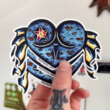 Load image into Gallery viewer, American traditional tattoo flash Mermaid Butt Heart watercolor Sticker.