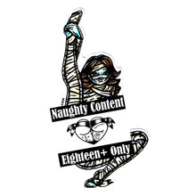 Load image into Gallery viewer, American traditional tattoo flash illustration Naughty Mummy Pinup watercolor sticker.
