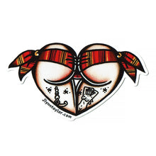 Load image into Gallery viewer, American traditional tattoo flash Serape Scrunch Butt Booty Heart watercolor sticker.
