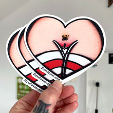 Load image into Gallery viewer, American traditional tattoo flash Nude Tube Sock Front Heart watercolor Sticker.