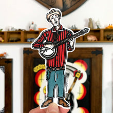 Load image into Gallery viewer, American traditional tattoo flash David Akeman (Stringbean) watercolor sticker.