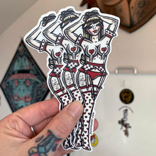 Load image into Gallery viewer, Professionally printed die cut sticker on thick matte vinyl. Weather and scratch proof lasting up to 5 years outdoors. Approximately 2x5 inches. Original ink and watercolor artwork by Jlynntaylor.
