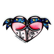 Load image into Gallery viewer, American traditional tattoo flash Wizard Scrunch Butt Heart watercolor Sticker.