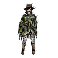 Load image into Gallery viewer, American traditional tattoo flash The Woman with no Name Vaquera Cowgirl ink and watercolor sticker.