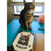 Load image into Gallery viewer, American traditional tattoo flash cat Pet Portrait watercolor painting commission.