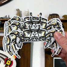 Load image into Gallery viewer, American traditional tattoo flash Atlantic Ghost Crab wildlife watercolor sticker.