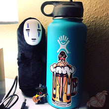 Load image into Gallery viewer, American traditional tattoo flash Beer Mug Pinup watercolor sticker.
