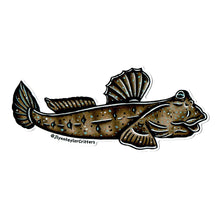 Load image into Gallery viewer, American traditional tattoo flash Blue-spotted Mudskipper watercolor sticker.