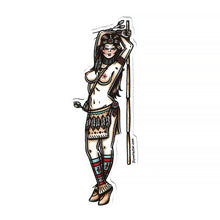 Load image into Gallery viewer, American traditional tattoo flash Native American Inidan Pinup watercolor sticker.
