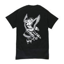 Load image into Gallery viewer, Tattoo style eagle and pinup tee shirt.