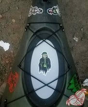 Load image into Gallery viewer, American Traditional tattoo flash 420 bong Grim Reaper watercolor sticker.