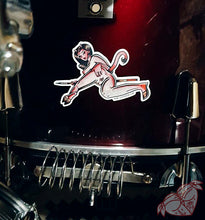 Load image into Gallery viewer, American traditional tattoo flash Horny Devil Pinup watercolor sticker.