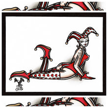 Load image into Gallery viewer, American Traditional tattoo flash sexy jester pinup spitshade painting.