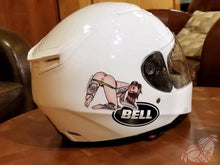 Load image into Gallery viewer, American traditional tattoo flash naughty Peek-A-Boo Pinup watercolor sticker.