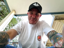 Load image into Gallery viewer, American traditional tattoo flash stipple scrunch butt bikini butt heart mesh snapback hat.