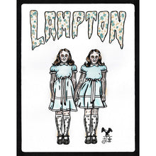 Load image into Gallery viewer, American Traditional tattoo flash The Shining Twins commissioned watercolor painting.