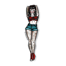 Load image into Gallery viewer, American traditional tattoo flash Rockabilly Pinup watercolor sticker.