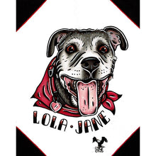 Load image into Gallery viewer, American traditional tattoo flash dog Pet Portrait watercolor painting commission.