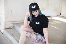 Load image into Gallery viewer, American traditional tattoo flash stipple scrunch butt bikini butt heart mesh snapback hat.