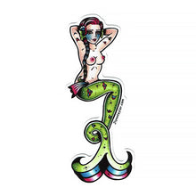 Load image into Gallery viewer, American traditional tattoo flash illustration Rainbow Mermaid watercolor sticker.