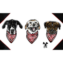 Load image into Gallery viewer, American traditional tattoo flash dog pet portrait watercolor painting.
