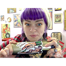 Load image into Gallery viewer, American traditional tattoo flash Pinstriping Pinup watercolor sticker.