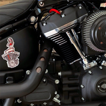Load image into Gallery viewer, American Traditional tattoo flash illustration Harley Motorcycle Milwaukee-Eight Engine watercolor pinup sticker.