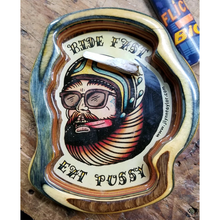 Load image into Gallery viewer, American traditional tattoo flash Ride Fast Biker Head watercolor sticker.