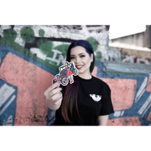 Load image into Gallery viewer, American traditional tattoo flash Ford Model A Pinup watercolor sticker.