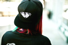 Load image into Gallery viewer, American traditional tattoo flash stipple scrunch butt bikini butt heart mesh snapback hat.