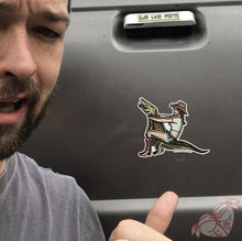 Load image into Gallery viewer, American traditional tattoo flash Alligator Wrestler Pinup watercolor sticker.