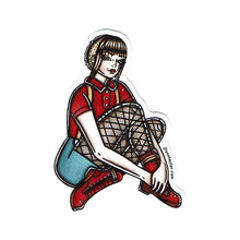 Load image into Gallery viewer, American Traditional tattoo flash Skinbyrd Pinup watercolor sticker.