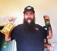 Load image into Gallery viewer, American traditional tattoo flash stipple scrunch butt bikini butt heart mesh snapback hat.