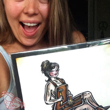 Load image into Gallery viewer, American Traditional tattoo style blacksmith pinup print.