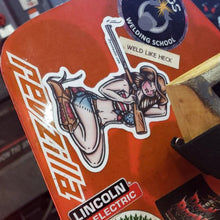 Load image into Gallery viewer, American traditional tattoo flash Sharpshooter Rifle Pinup watercolor sticker.