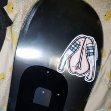 Load image into Gallery viewer, American Traditional tattoo flash naughty Sock Legs Pinup watercolor sticker.