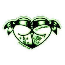 Load image into Gallery viewer, Glow in the Dark Scrunch Butt Booty Heart vinyl sticker.
