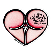Load image into Gallery viewer, American traditional tattoo flash Jlynntaylor Nude Butt Heart watercolor Sticker.

