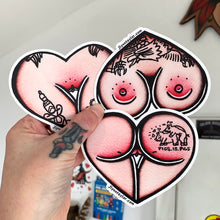 Load image into Gallery viewer, American traditional tattoo flash Jlynntaylor Heart watercolor sticker set.
