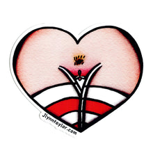 Load image into Gallery viewer, American traditional tattoo flash Nude Tube Sock Front Heart watercolor Sticker.
