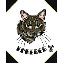 Load image into Gallery viewer, American traditional tattoo flash illustration cat  Pet Portrait watercolor painting commission.
